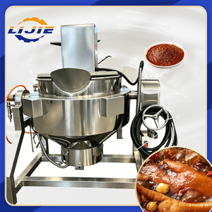 Tiltable automatic vertical nonstick sauce fryer with a double-layered bottom