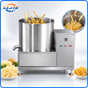 Centrifugal deoiling machine for fried French fries