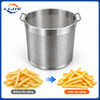 Stainless steel perforated basket for centrifugal French fries deoiling