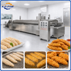 Continuous fryer for breaded chicken tenders and chicken strips