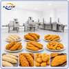 Breaded chicken tenders frying line for chicken strips and fillets