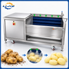 Brush roller potato washing and peeling machine for French fries
